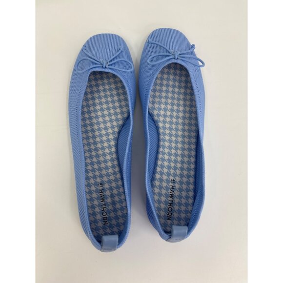 41 Hawthorn Claudia Textile Stretch Bow Ballet Flat Shoe Blue Size 7.5 NWOB - Picture 5 of 7